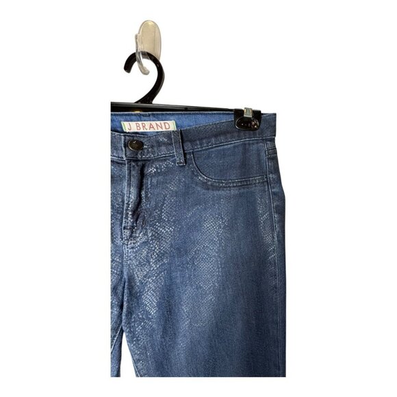 J Brand Jeans Women‎ 30 Blue Indigo Boa Denim Super Skinny Snakeskin Embossed - Picture 7 of 12